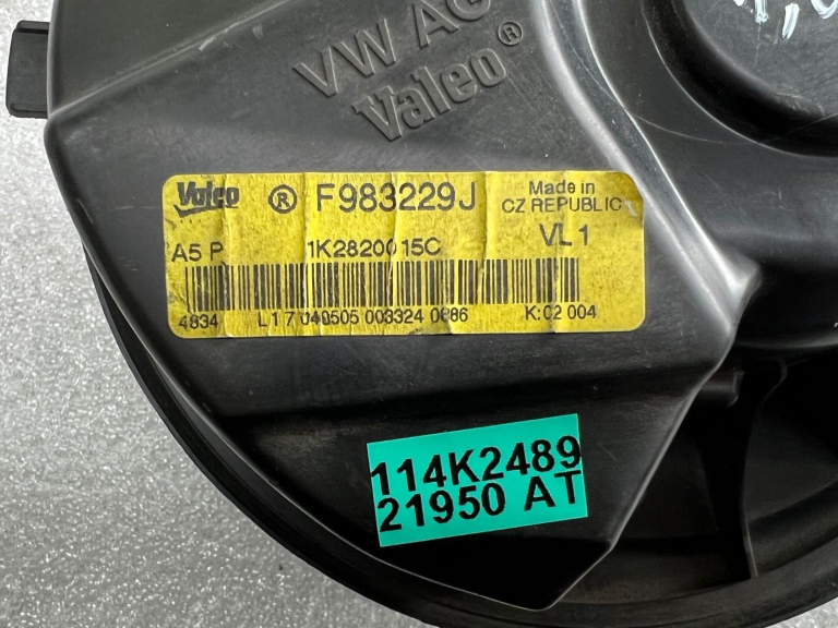 VW sildītāja ventilatora ventilatora motors 1k2820015c