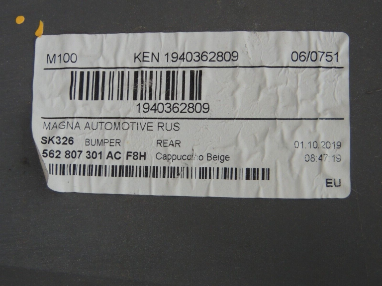 Skoda Kodiaq NS7 Aizmugurējā bampera krāsa F8H 565807421 562807301AC 565807521