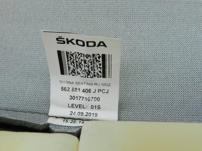 Skoda Kodiaq Oriģinālie sēdekļi Sēdekļa spilvens priekšējais labais
