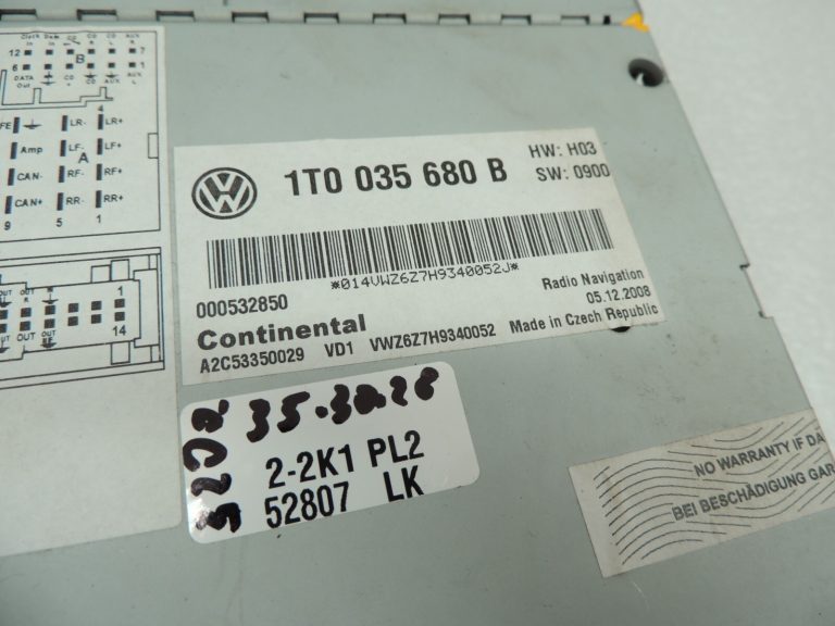VW Tiguan 5N 08-11 Golf VI Radio NAVI Navigācija RNS 510 1T0035680B