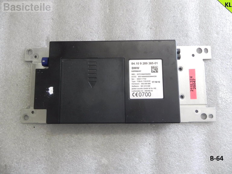Telemātikas vadības bloks BMW F10 F11 F15 F16 F20 F21 F22 F25 F25 F30 F31 F32 F48