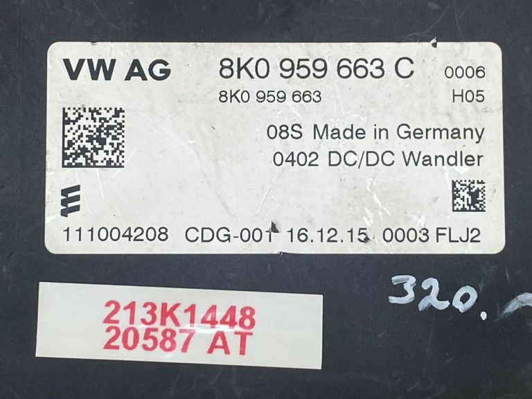 Skoda Audi A6 VW vadības bloks sprieguma stabilizators 8k0959663c