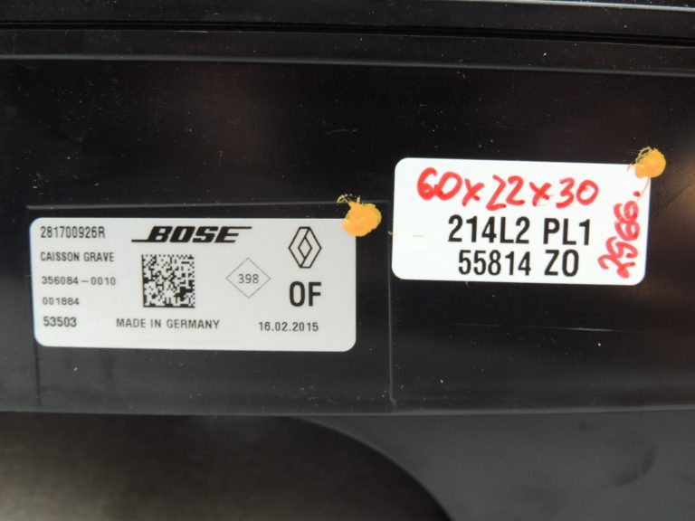 OEM Renault Espace V JFC zemfrekvences skaļrunis 281700926R