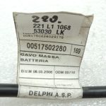 Fiat 500 Panda 1.4i 169 Zemējuma kabelis mīnus termināls 51750228