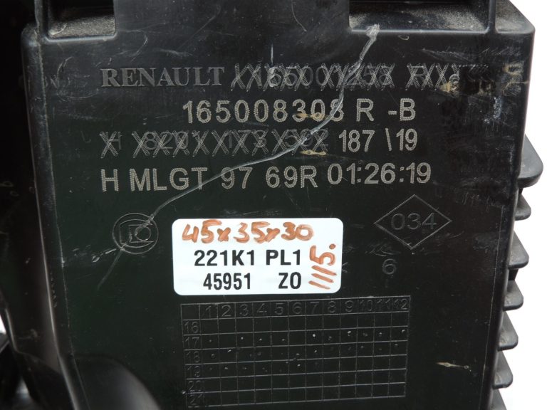 Renault Captur I J87 Gaisa filtra kaste 165008308R