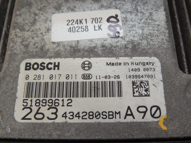 Fiat Doblo 263 1.6CDTi 66Kw 90HP Motora vadības bloks ECU 0281017011 51899612