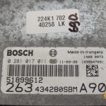 Fiat Doblo 263 1.6CDTi 66Kw 90HP Motora vadības bloks ECU 0281017011 51899612
