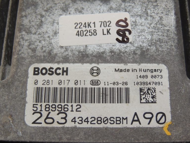 Fiat Doblo 263 1.6CDTi 66Kw 90HP Motora vadības bloks ECU 0281017011 51899612