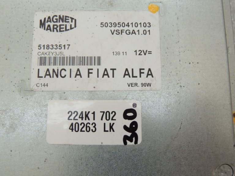 Fiat Doblo II 263 1.3CDTi vadības bloks 51833517 Start/Stop sistēma Stabilizators