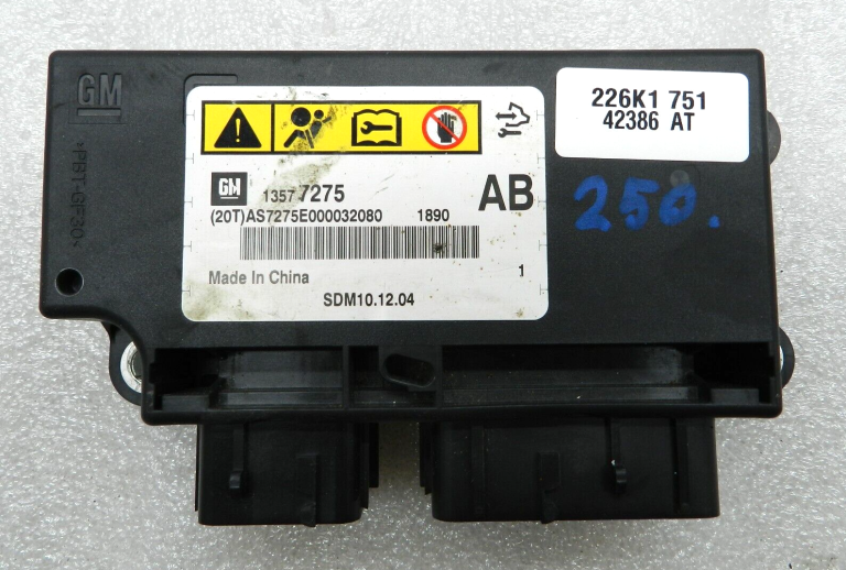 Opel Meriva B Oriģinālais gaisa spilvena vadības bloks Gaisa spilvena vadības bloks 13576859