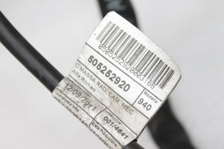 OEM Alfa Romeo Giulietta 940 akumulatora zemējuma kabelis 505252920, 50525292