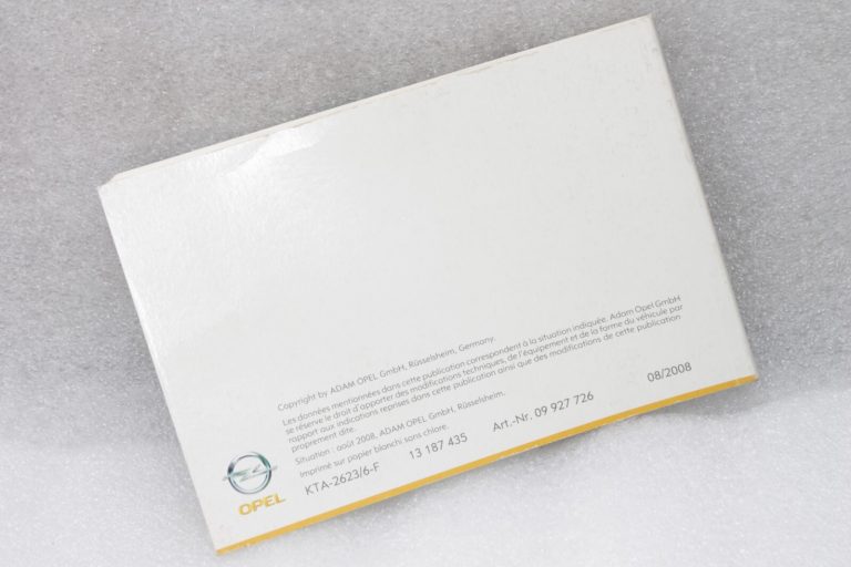 Opel Zafira B Manuel d’utilisation en français + pochette 13187435, 09927726