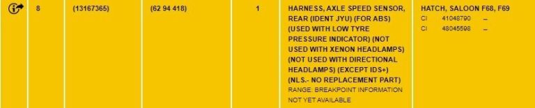 Opel Vectra C 1.9 CDTi aizmugurējās ass ass ātruma sensors 13167365 6294418