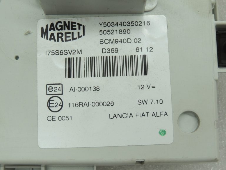Alfa Romeo Giulietta 940 2.0 JTDM BCM vadības bloks 50521890 Virsbūves vadības bloks