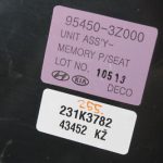 Hyundai i40 Priekšējā kreisā sēdekļa apsildes modulis ar atmiņu 95450-3Z000, 95450 3Z000