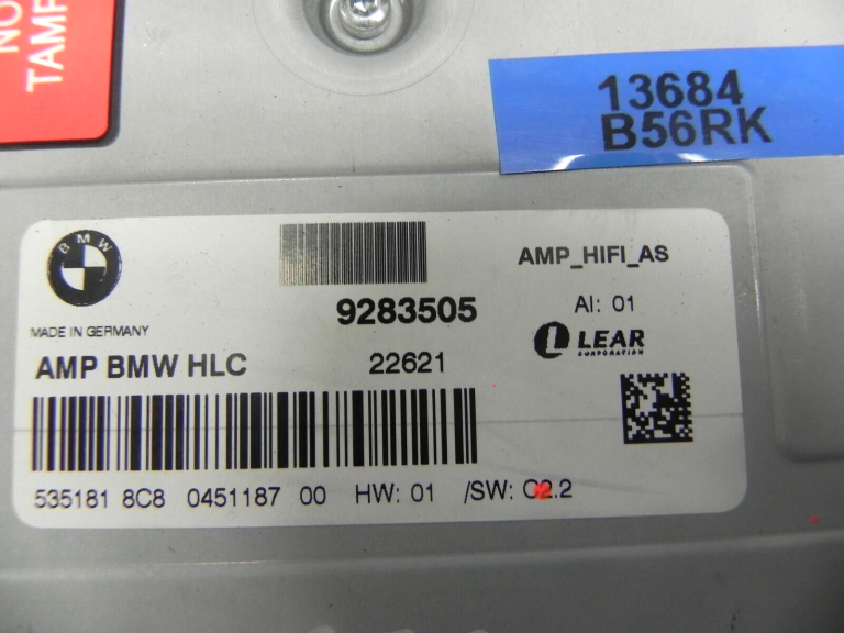 BMW 1. sērijas F20 F21 Audio pastiprinātājs HIFI-SYSTEM 65129312452 Pastiprinātājs