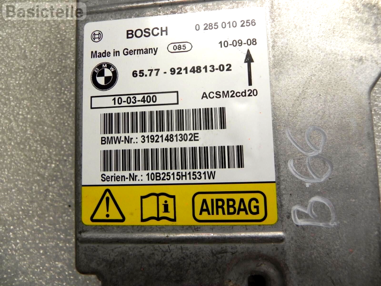 BMW E88 X1 E84 X5 E70 LCI X6 E71 E72 Gaisa spilvenu vadības bloks 65779240083 nelaimes gadījumu dati