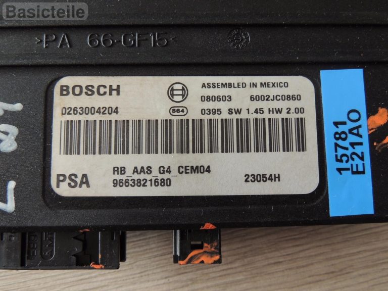 CITROEN PEUGEOT Autostāvvietas palīgsistēmas vadības bloks 9663821680 0263004204