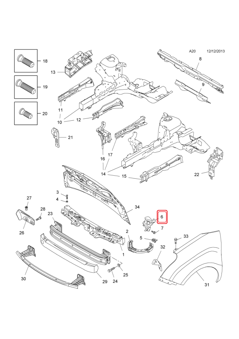 Opel Combo D Fiat Doblo 263 Stiprinājums priekšējais kreisais 95509390 51826998