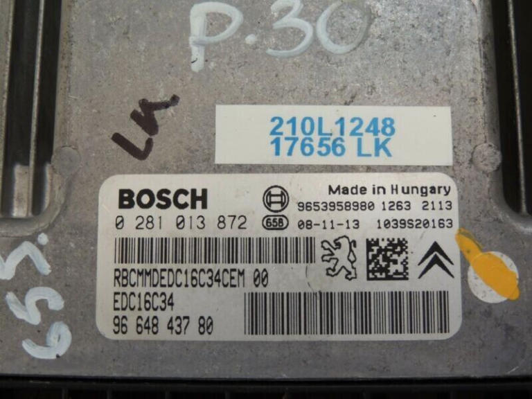 Peugeot Citroen Diesel 1.6HDI motora vadības bloks vadības bloks 0281013872