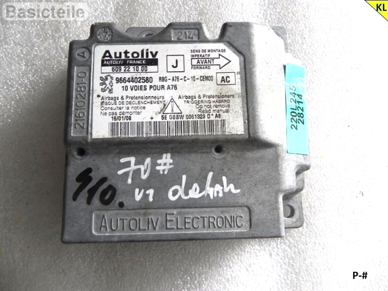 Peugeot 207 CC 07-09 Gaisa spilvenu vadības bloks 9664402580