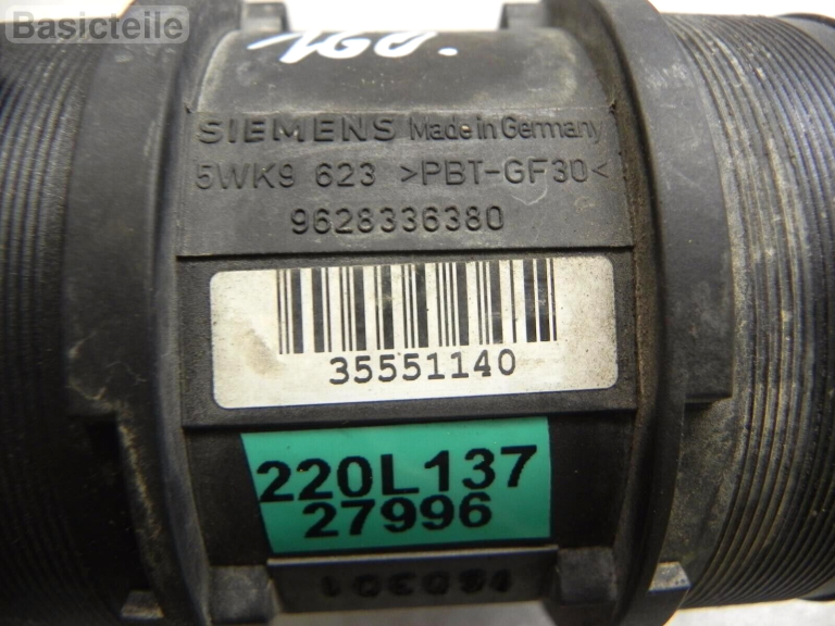 Oriģinālais Siemens Peugeot Citroen Fiat 1.9 D 2.0 2.2 HDi masas gaisa plūsmas sensors 5WK9623