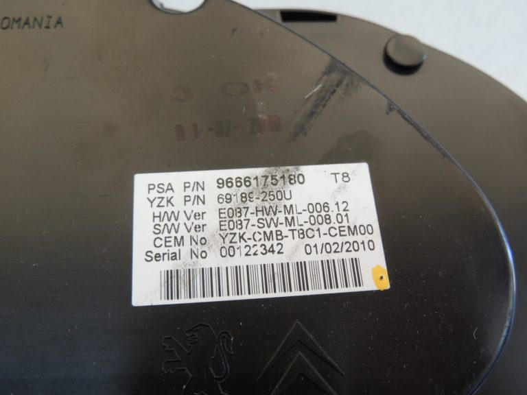 Peugeot 3008 I Diesel Milen spidometrs MPH instrumentu klasteris 9666175180 6103Y2