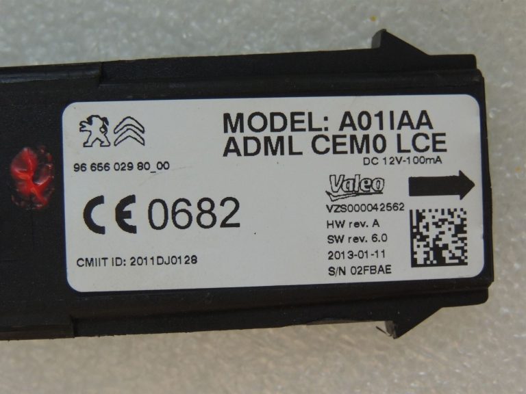 Peugeot 508 I Radio tālvadības pults atslēgu kartes lasītājs 9665602980