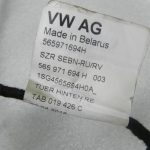 Skoda Kodiaq NS7 Aizmugurējā labā durvju instalācija 565971694H Oriģināls