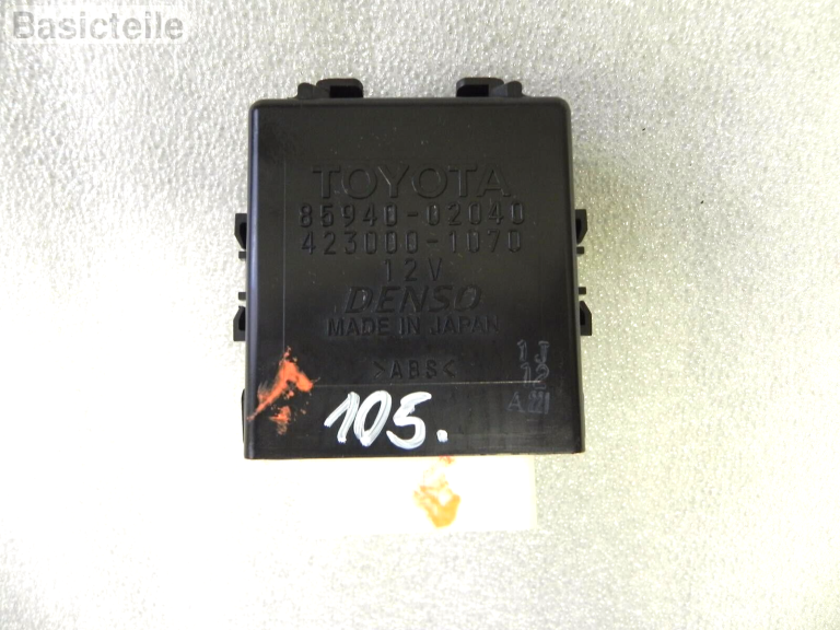 Toyota Auris E15 E15 2007-2013 Vadības bloka releja priekšējā stikla tīrītāja 85940-02040