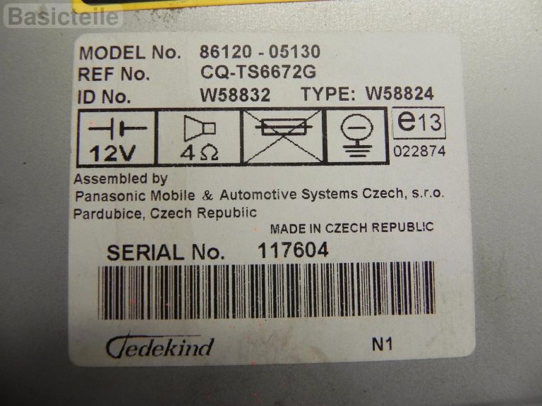 Toyota Avensis T25 CD Radio MP3 DAB WMA atskaņotājs CD atskaņotājs 86120-05130