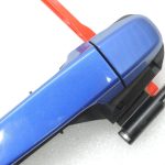 Oriģinālā Toyota Yaris P13 2014 – 2020 aizmugurējā labās puses durvju rokturis, miglaini zils (8X2)