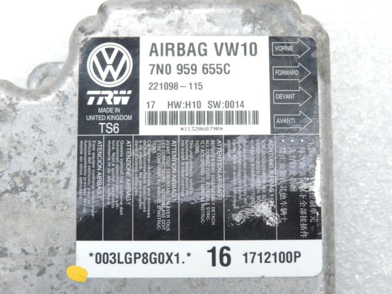 Volkswagen Sharan 7N SRS gaisa spilvenu vadības bloka vadības bloka moduļi 7N095959655C00Z