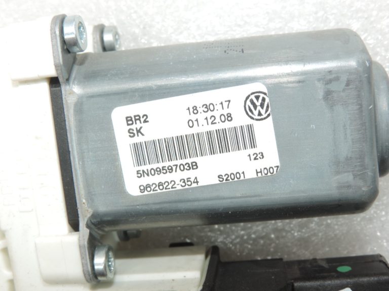 Oriģinālais Volkswagen Tiguan 5N aizmugurējā kreisā loga regulatora motors 5N0959703B