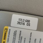 Opel Zafira C Priekšējais kreisais saules aizsarglīdzeklis Saules aizsarglīdzeklis ar apgaismojumu 13395044