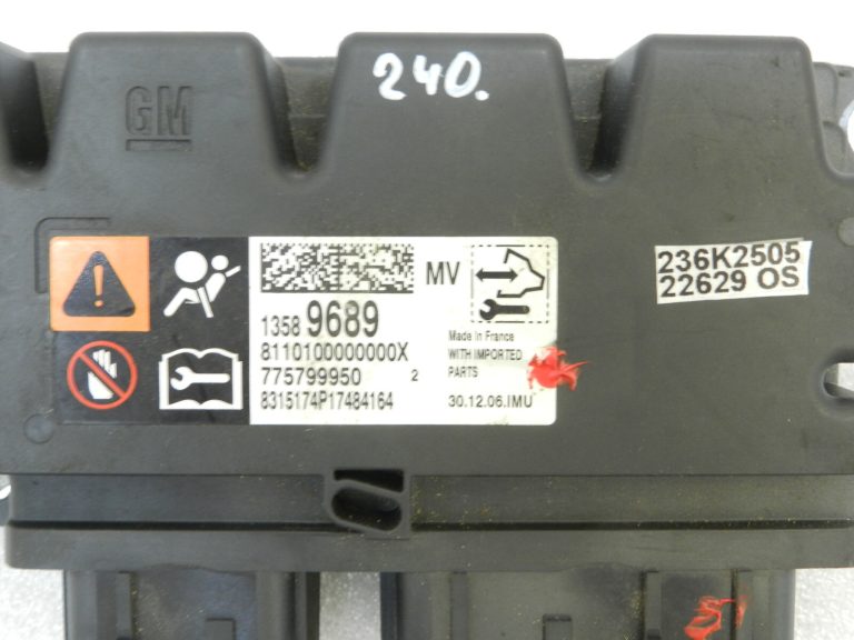 Opel Astra K Adam Meriva B Zafira C Gaisa spilvenu vadības bloks Gaisa spilvenu ECU 13589689
