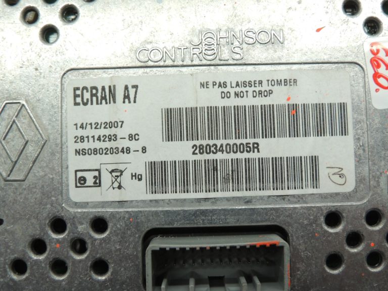 Renault Laguna III displeja monitora navigācijas displejs RHD 280384727R 280340005R