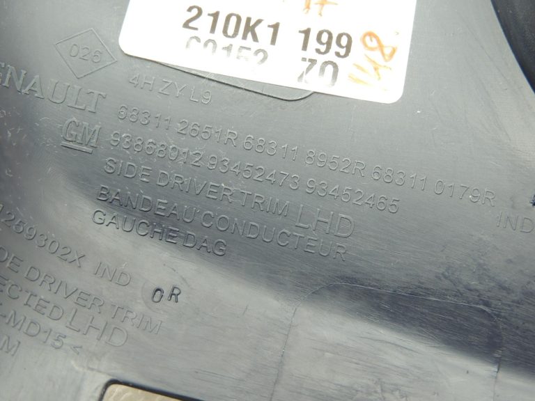 OEM Opel Vivaro B Renault Trafic III apdare, instrumentu paneļa kreisā puse 93452473