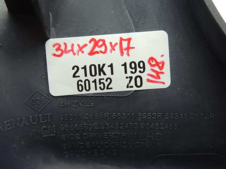 OEM Opel Vivaro B Renault Trafic III apdare, instrumentu paneļa kreisā puse 93452473
