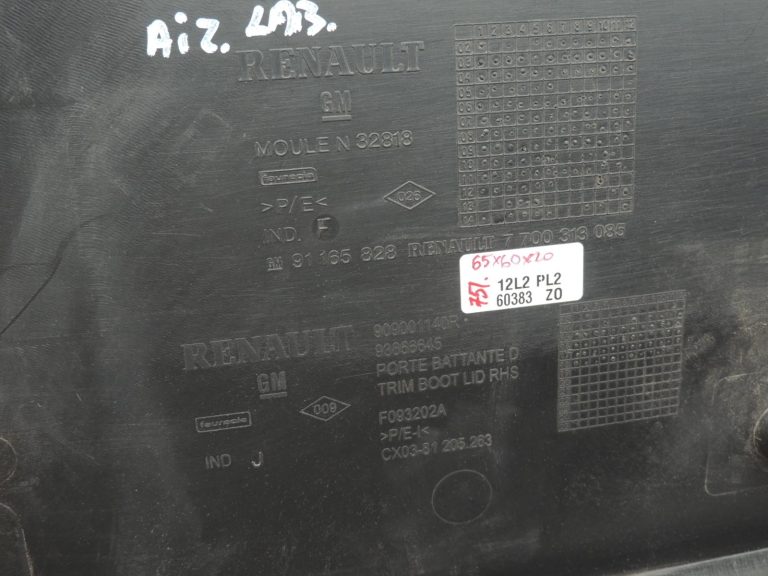 OPEL VIVARO B TRAFIC III aizmugurējās durvis labās puses apdare RH 93866645 909001140R OEM