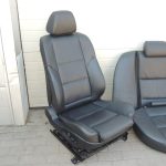 BMW E60 E61 ādas apdare — melna „Dakota“ āda, LCSW sporta sēdekļi ar elektrisko regulēšanu