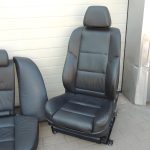 BMW E60 E61 ādas apdare — melna „Dakota“ āda, LCSW sporta sēdekļi ar elektrisko regulēšanu