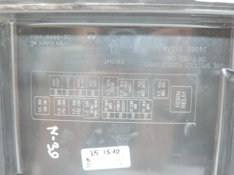 Nissan Navara II D40 priekšējā drošinātāju kārbas vāciņš 243825X21A