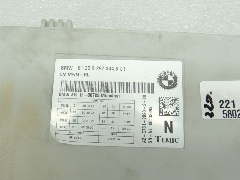 OEM BMW F06 F07 F10 F10 F11 F01 F02 Sēdekļa vadības bloks SM MF/M-HL 9297344