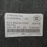 Oriģinālā Mercedes Benz W205 sedana bagāžnieka sānu apdare labajā pusē A2056902625