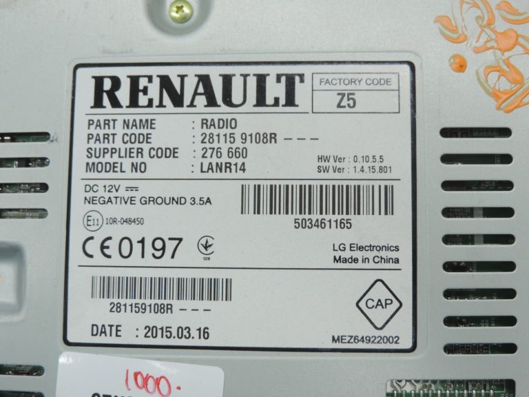 Oriģinālais Renault Espace V LANR14 Radio 281159108R