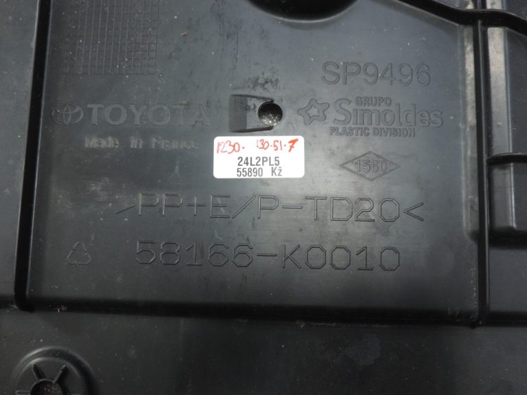 Oriģinālā Toyota Yaris P21 apakšējā paneļa priekšējais kreisais 58166K0010